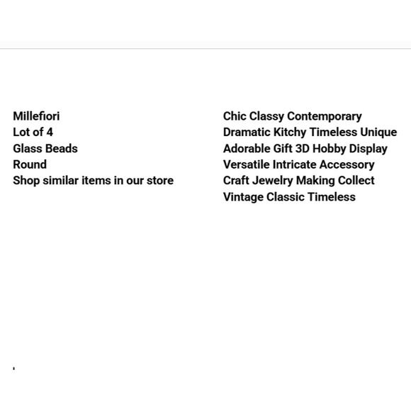 Millefiori Lot 4 Glass Bead Round Craft Jewelry Making Fashion Timeless Unique - Picture 2 of 5